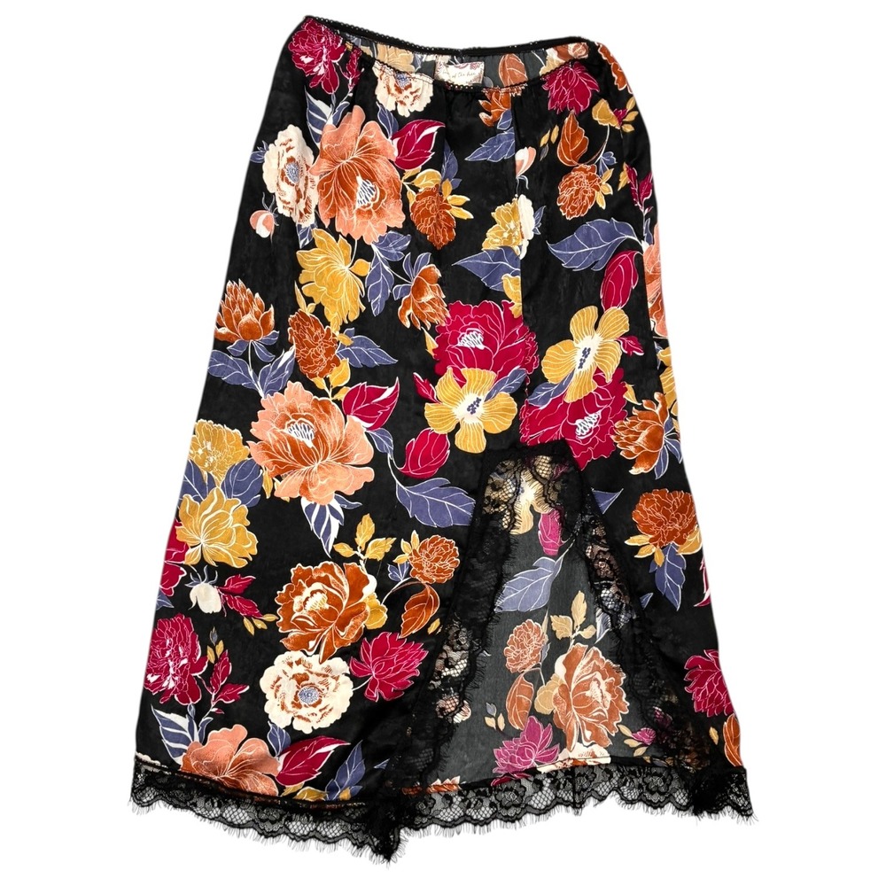 Band of the Free‎ Floral Lace Slit Maxi Skirt Boho Festival Skirt XS NWT